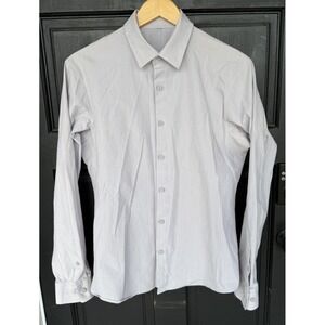 Lululemon Shirt Men's S Down to the Wire Slim‎ Fit Long Sleeve Button Up FLAW
